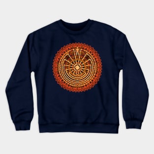 Native American Symbol - Man In The Maze - Folklore Mandala 2 Crewneck Sweatshirt